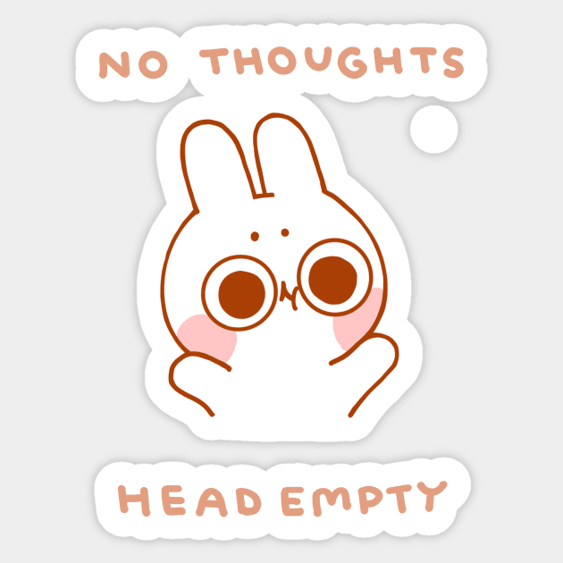 No Thoughts Head Empty Sticker by pocketpeaches